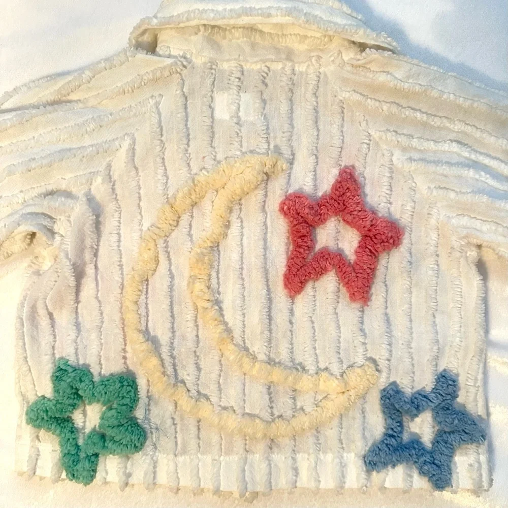 Kokonuts Laguna Beach Stars Moon Shirt Girls 6-7 Cropped Button Up Top Boutique